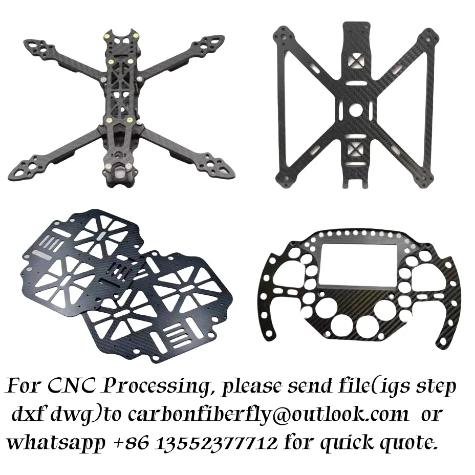Carbon Fiber Plate Sheet CNC Cutting Panel Processing FPV Frame Drone Parts Robot Accessary  Custom Service
