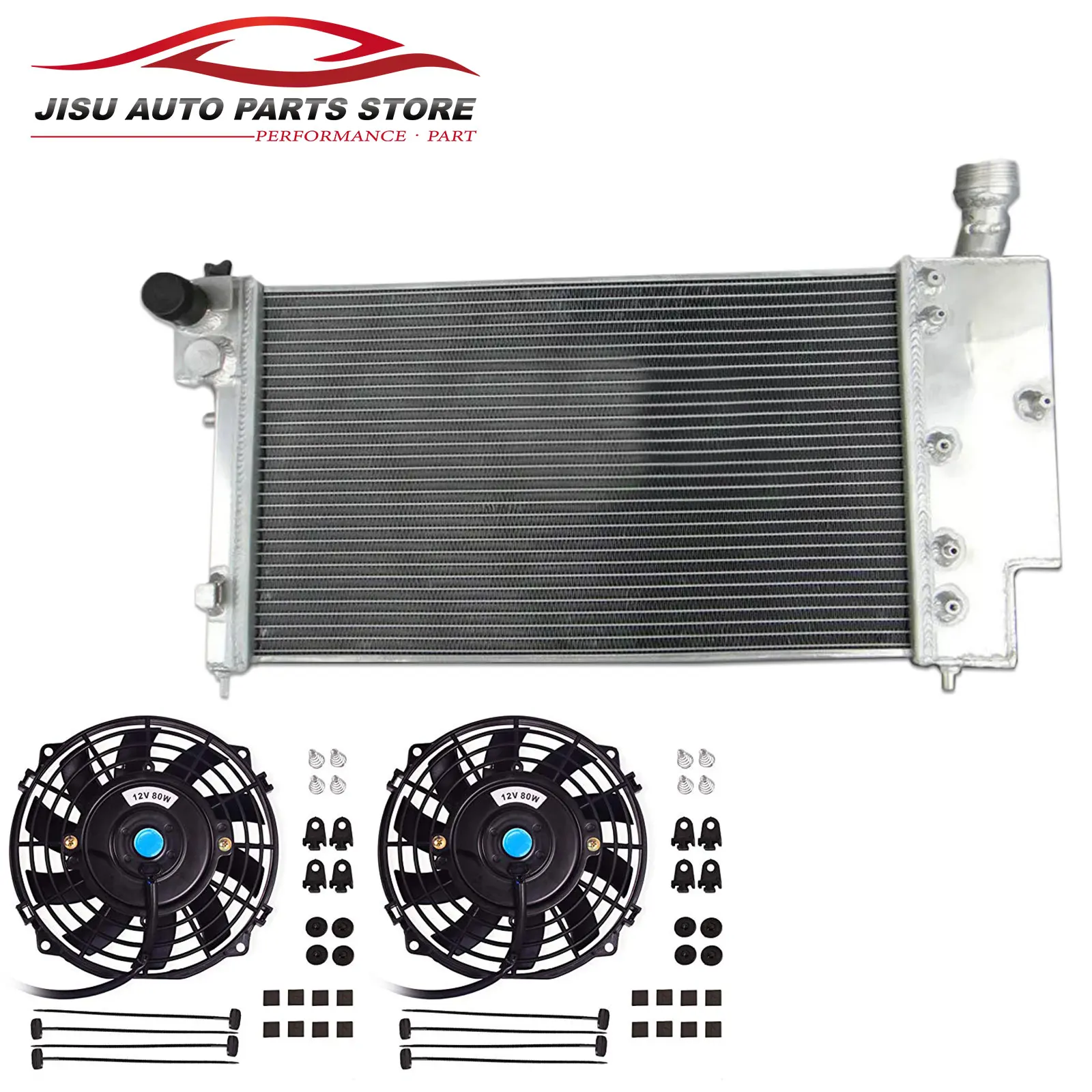 3 Row Aluminum Radiator + Fans for Citroen Saxo VTR / -Peugeot 106 GTI&RALLYE 1991-2001