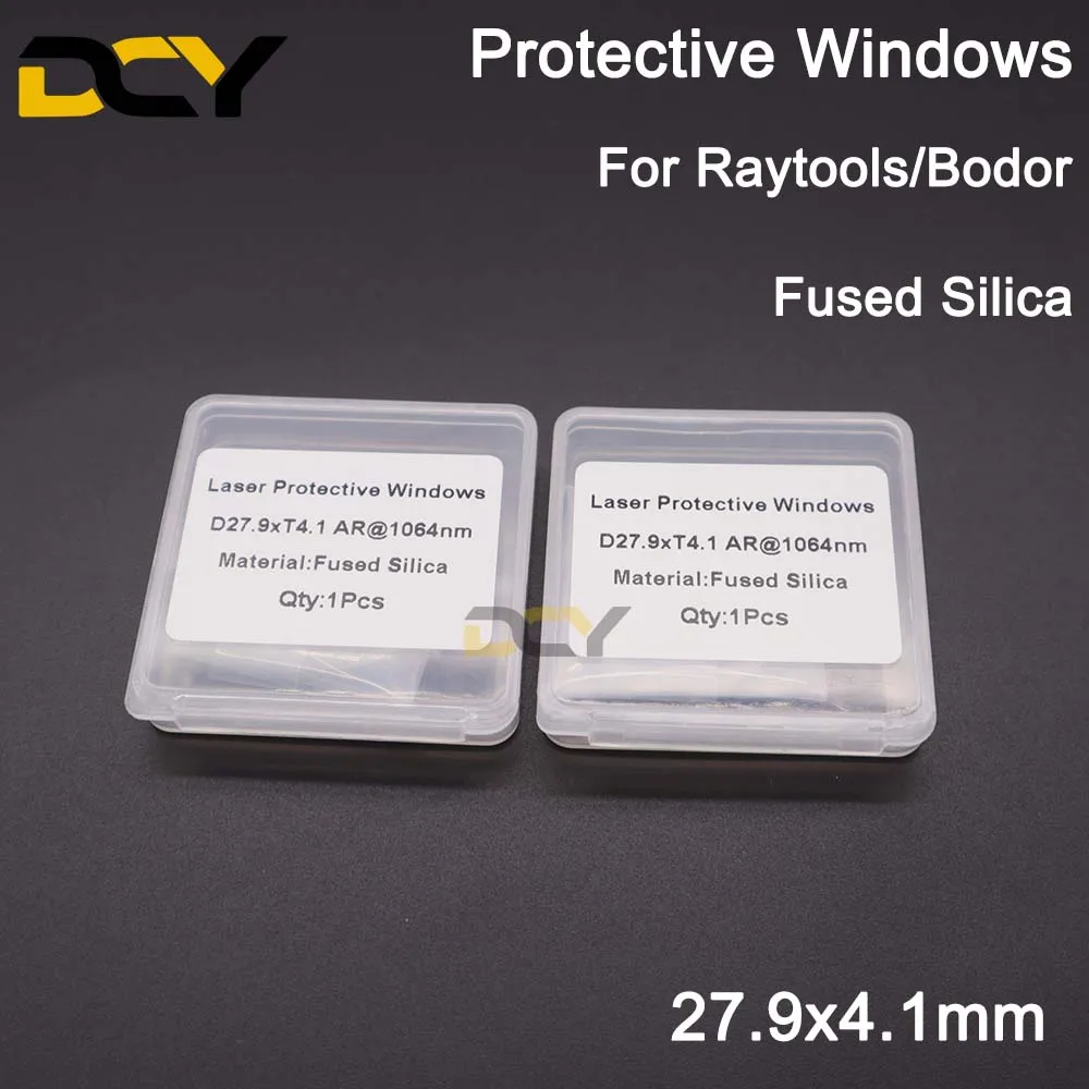 Raytools Laser Protective Lens/Glass 1064nm 27.9*4.1/28*4mm Quartz Fused Silica For Raytools Bodor Fiber Laser Cutting Machine