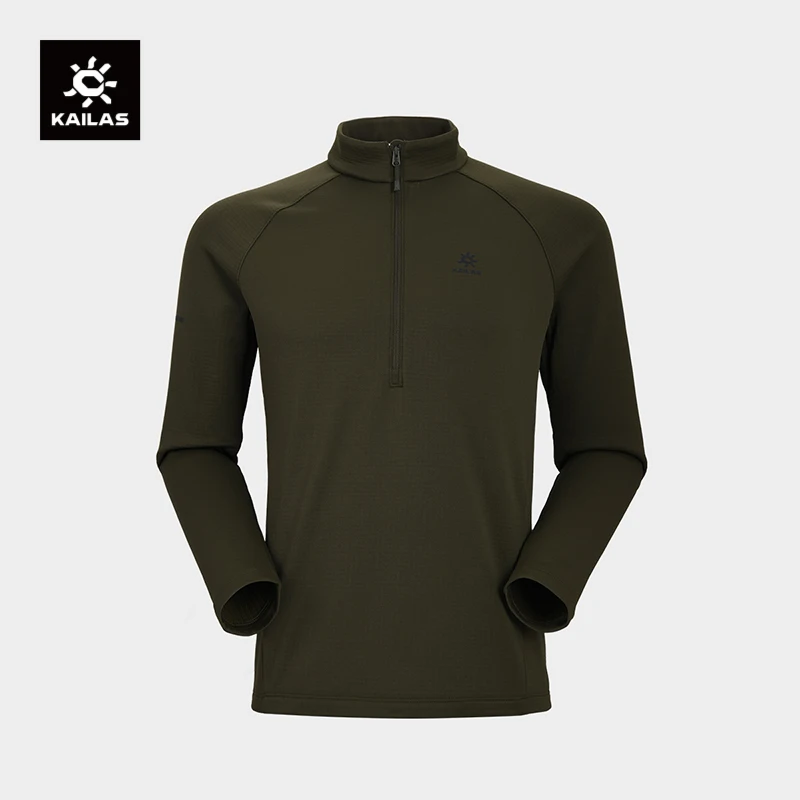 

KAILAS Men's Stand-Collar Half-Zip Polarmate Fleece Moisture-wicking and quick-drying long-sleeve T-shirt For Hiking KG2437123