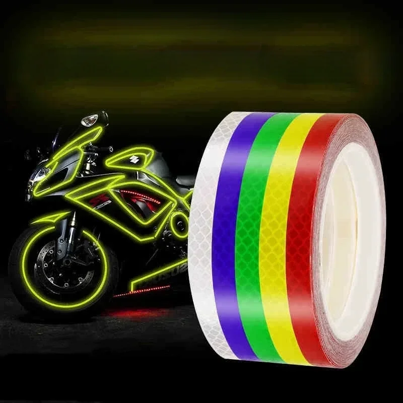 AliExpress NONE 1cmx8m Bike Reflective Stickers Cycling Fluorescent Reflective Tape Bicycle Adhesive Tape Safety Decor Sticker Accessories