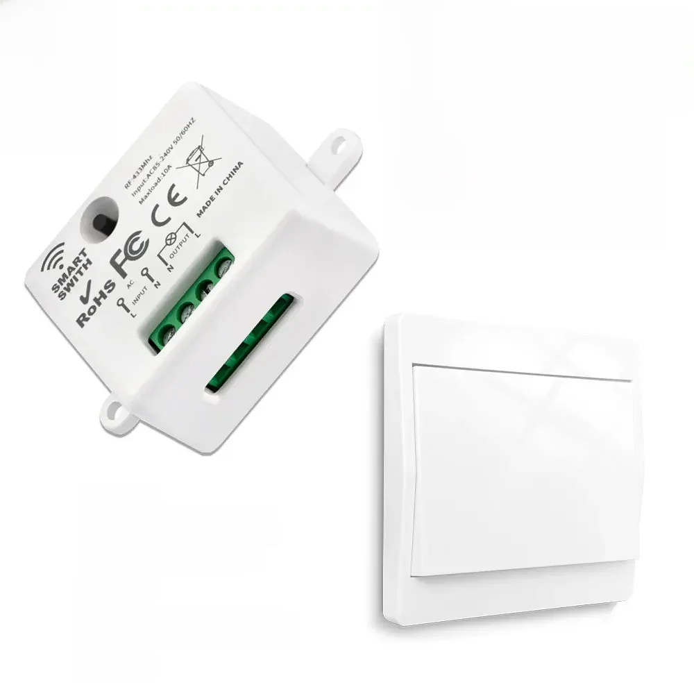 Bezprzewodowy przełącznik zasilane światło 433mhz Rf przełącznik kinetyczny nie wymaga baterii AC 110V 220V 10A moduł przekaźnikowy do urządzenia domowego LED — zdjęcie 2