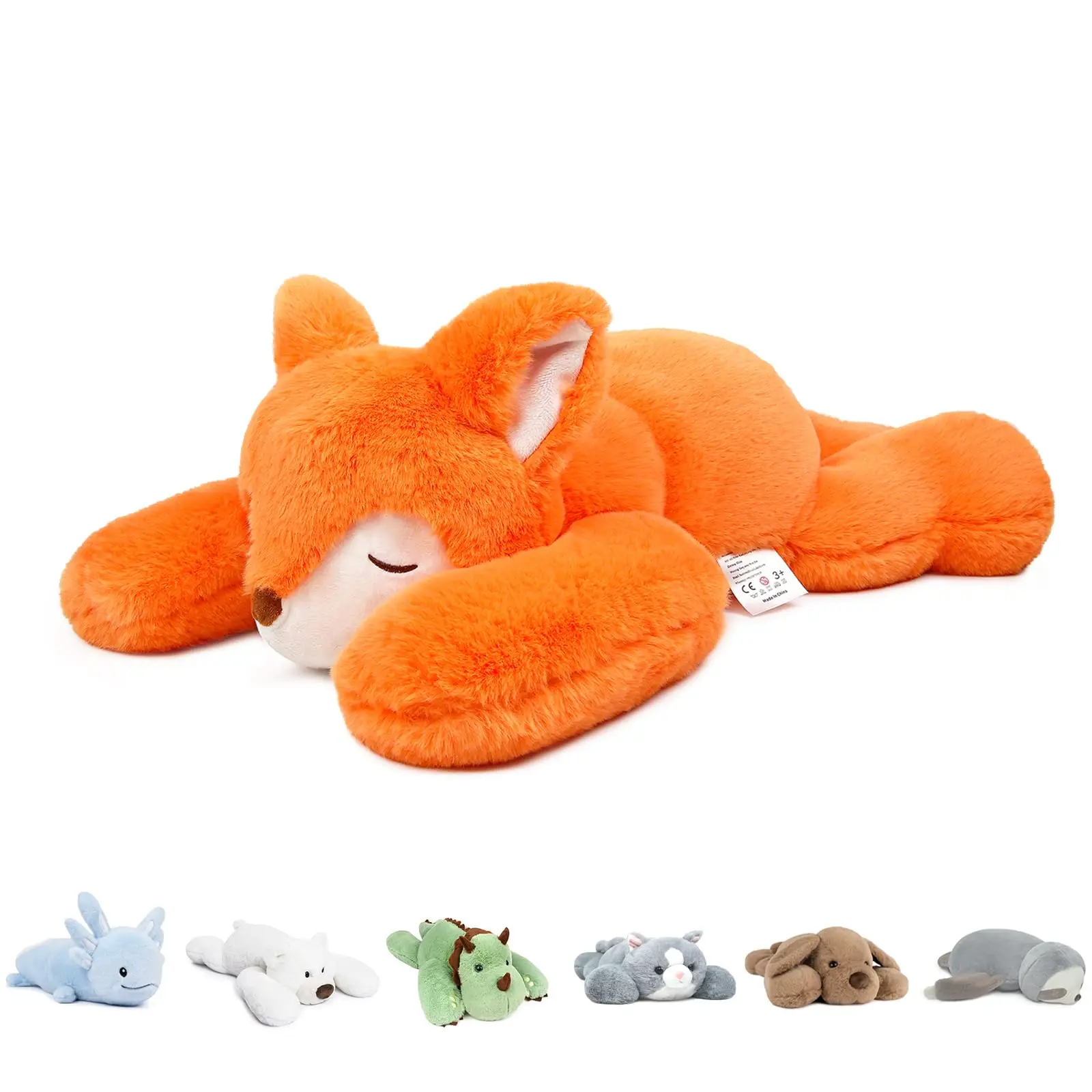 

Niuniu Daddy 20" | 3.3 Pound Fox Weighted Stuffed Animals Giant Fox Sensory Body Pillow Plush Toy Soft Squishy Fur for Birthday