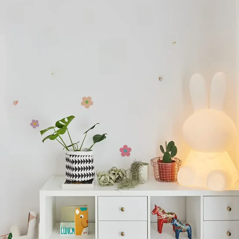 Autocollants muraux pour chambre d'enfants, décoration de maternelle, accessoires de chambre à coucher, fleurs colorées, décorations murales pour salon