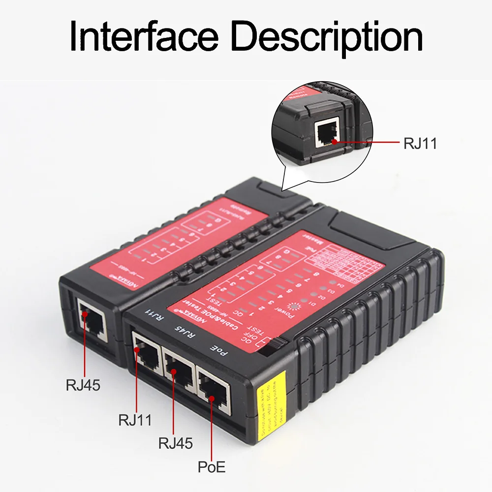 Noyafa NF-468S Portflash Network Cable Tester Tracker Locate Cables On The Switch By The Ethernet Telephone BNC HDMI Repair Tool