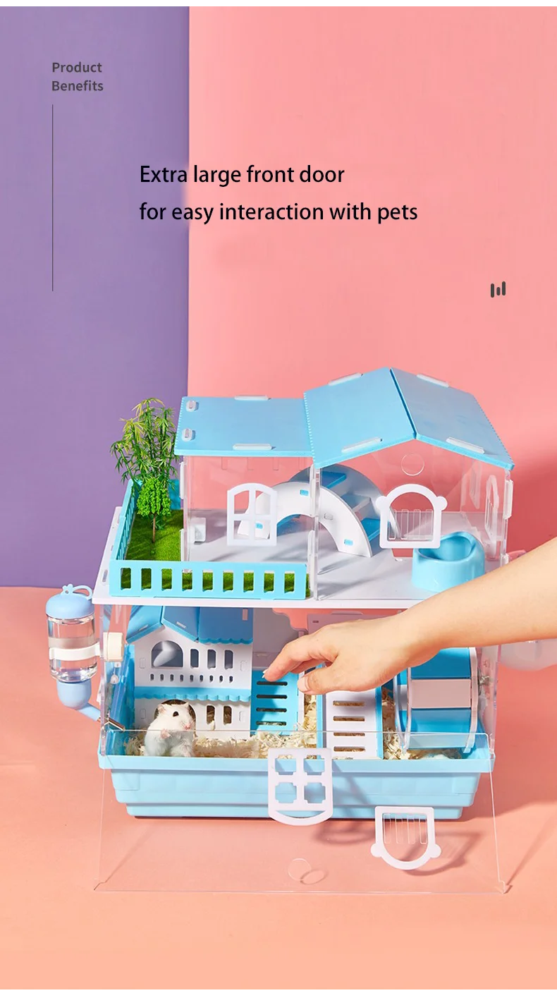 

Acrylic Hamster Cage Transparent Villa Large Cage Assembly Various Styles Suitable for Small Pet Guinea Pig Rabbit Accessories