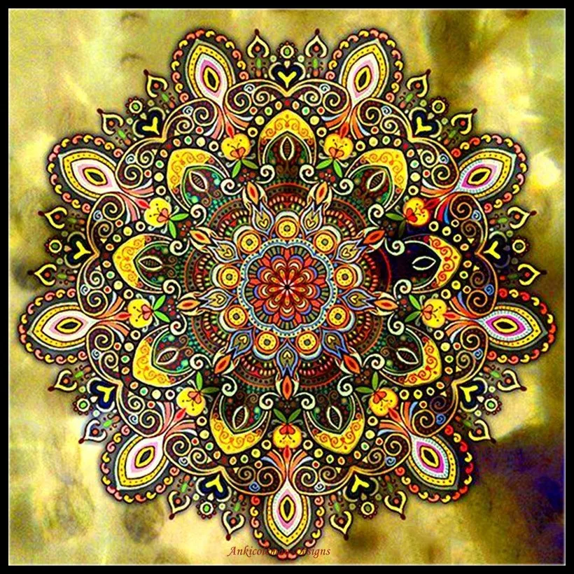 

Blooming Mandala 4 - Counted Cross Stitch Kits - DIY Handmade Needlework Embroidery 14 CT Aida Cross Stitch Sets DMC Color