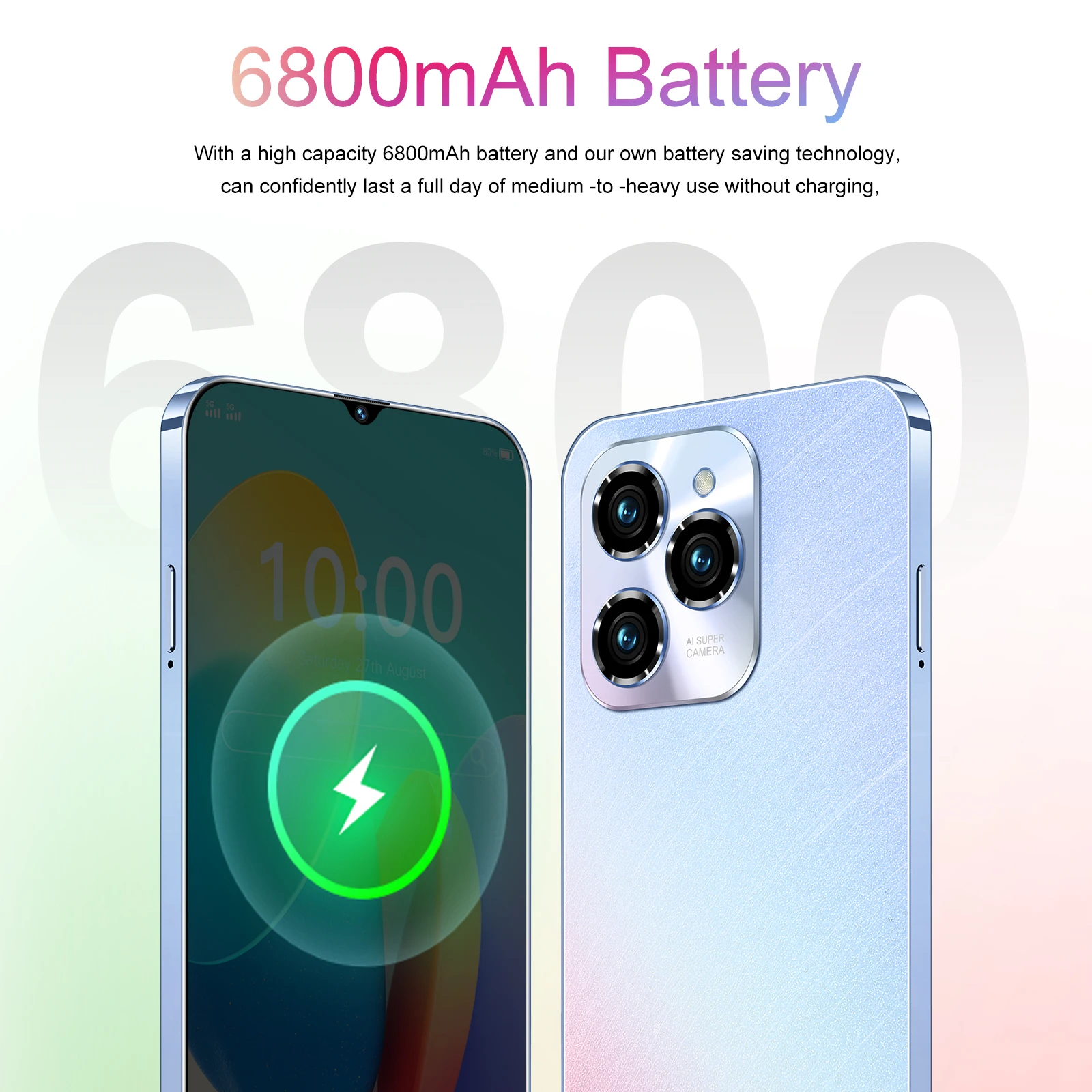 HOT 40 Pro smartphone 6.8 HD telefono cellulare Android sbloccato 4G/5G Dual Sim Card 6800mAh 16GB + 1TB cellulare 72MP + 108MP Celulares