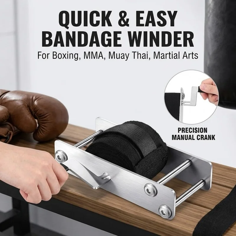 Portable Iron Boxing Hand Wrap Roller Manual Bandage Winder Tool Quick Winding Equipment For MMA Martial Arts Muay Thai Training