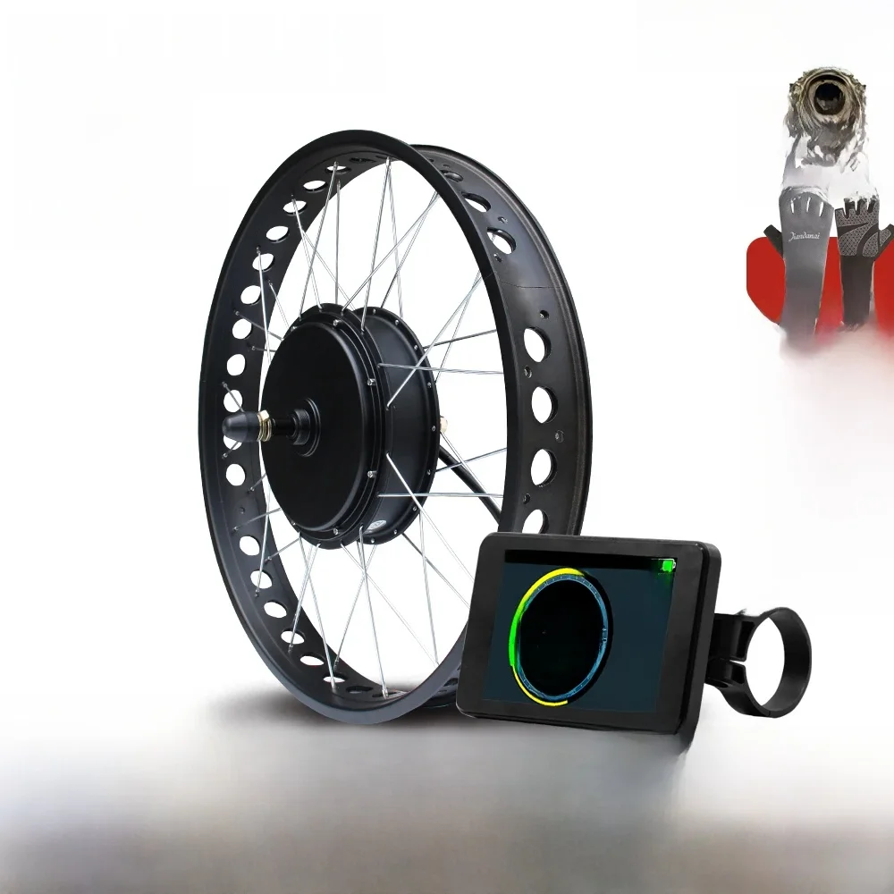 AliExpress LITTLE TT 72V 5000W Electric Fat Bike Kit 20/24/26inch 4.0 Tyre Brushless Rear Hub Motor Wheel Dropout 170mm for Snow Ebike Conversion Kit