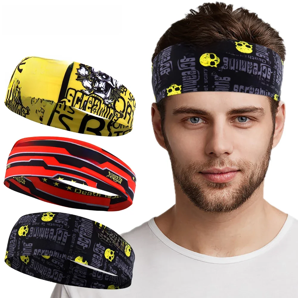 Bandeau gothique crâne bandeau de sueur Sport tête bandeau de cheveux entraînement Tennis Fitness jogging basket-ball course effrayant bandeau femmes hommes