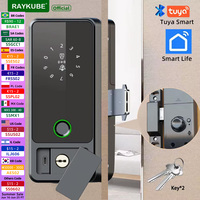 New RAYKUBE G18 Tuya Bluetooth Smart Glass Lock Fingerprint Electronic Digital Lock APP/IC Card/Password Unlock For Glass Door