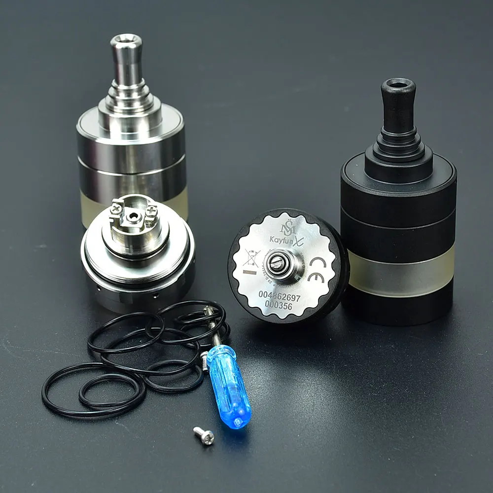 Kayfun-atomizador para vapeo modelo x rta, tanque reconstruible KF X Style MTL RTA, con punta de goteo 510 mtl, bobinas de 1.2ohm, 2,5mm de algodón, 316SS, 4ml, 24mm