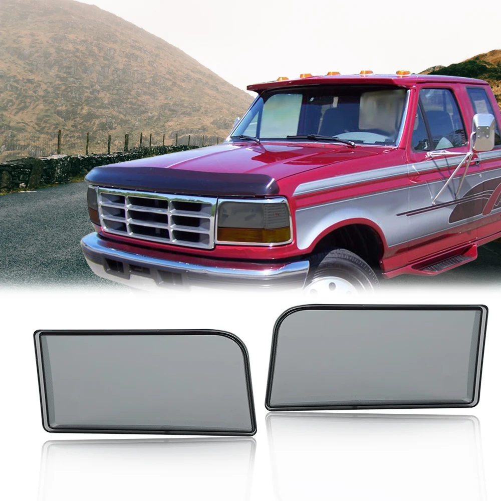 

Crossdesign 1 Pair Car Front Headlights Smoked Lens Cover Fit for 1992-1996 Ford F150 F250 F350 Bronco F2Tz13008A, F2Tz13008B