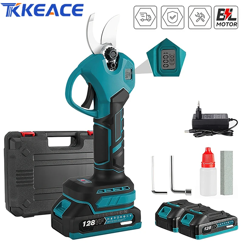 TKKEACE 30mm cisaille électrique sans brosse 2 vitesses ciseaux électriques de taille d'arbres fruitiers sans fil pour Makita 18-21V broche de batterie