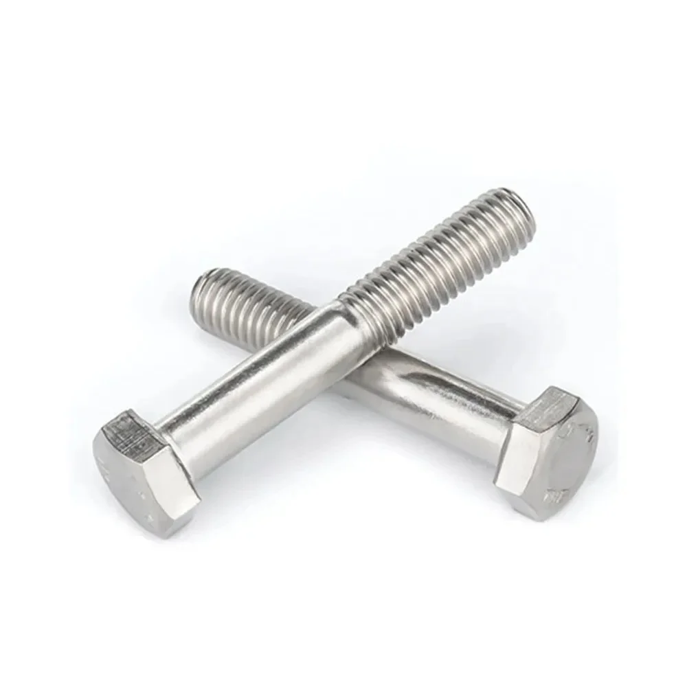 M6 M8 M10 M12 M14 M16 DIN931 A4-70 316 boulon à tête hexagonale demi-filetage en acier inoxydable vis à tête hexagonale externe