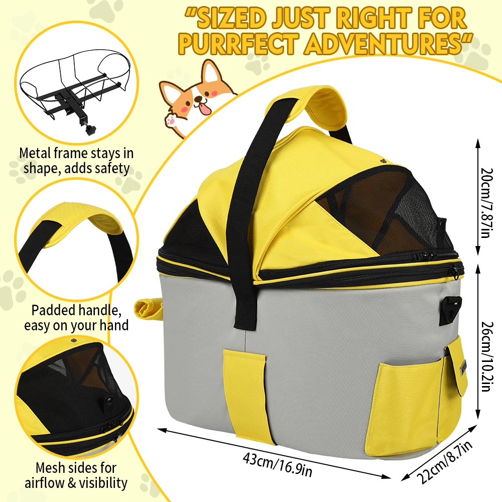 Cesta trasera para perro en bicicleta – Asiento acolchado y seguro - imagen 5
