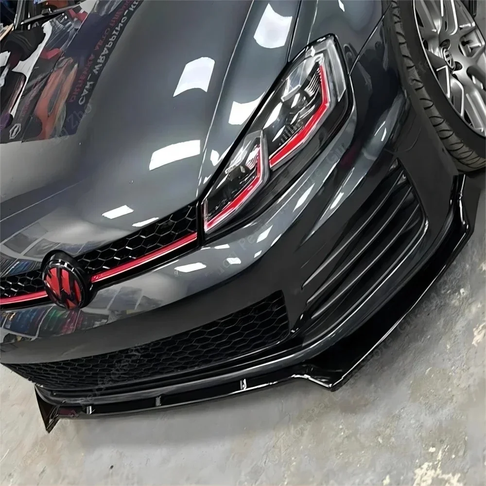 Maxton Style Gloss Black Przedni zderzak Splitter Lip Do VW Golf 7 7.5 GTI GTD R-Line 2013-2020 Zderzak Dyfuzor Spoiler Osłona — zdjęcie 2