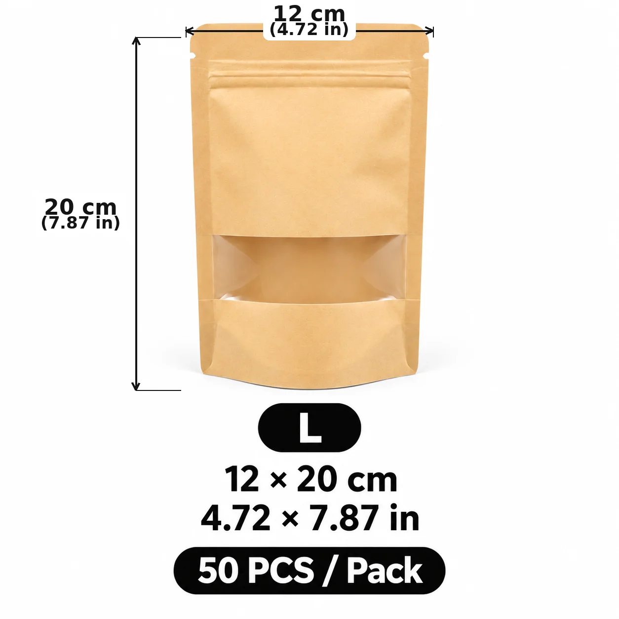 50 adet, şeffaf pencereye sahi - Food Storage Zipper incelemesi ve fiyatı