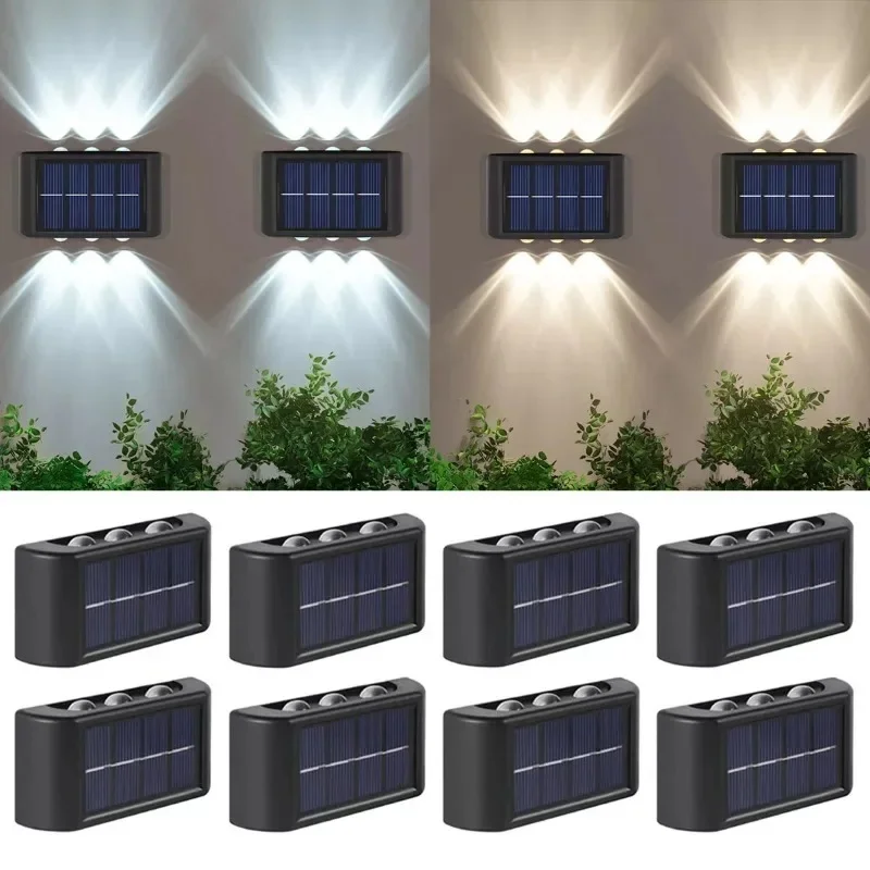 1/2/4/6 PCS Buitenmuur Solar Light Waterdicht 6/10LED Up en Down Verlichting Tuin en Home Decor - afbeelding 2