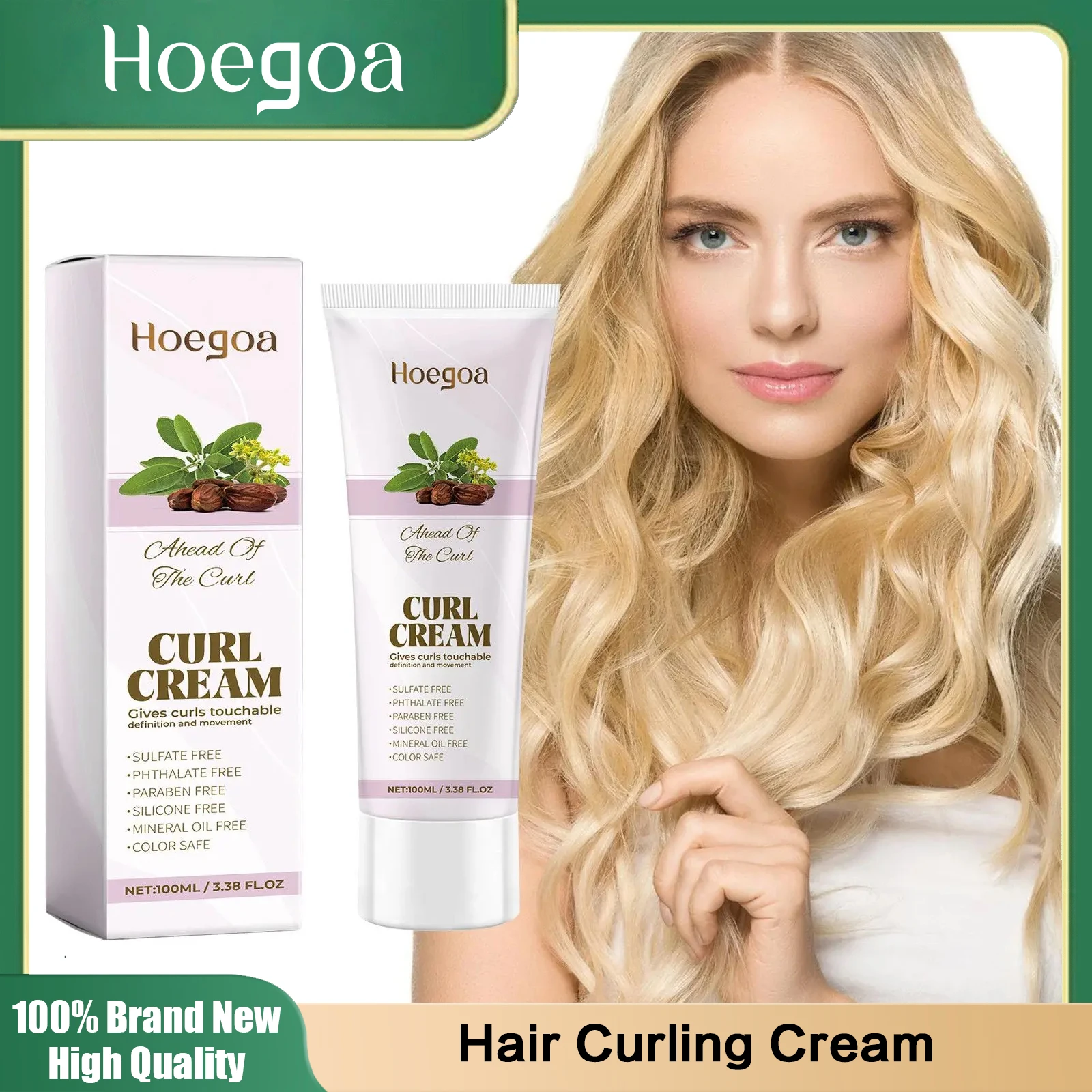 Hair Curling Cream Styling Wavy Wigs Hydrating Prevent Dryness Frizz Control Sculpting Enhance Boost Elastin Curl Defining Cream