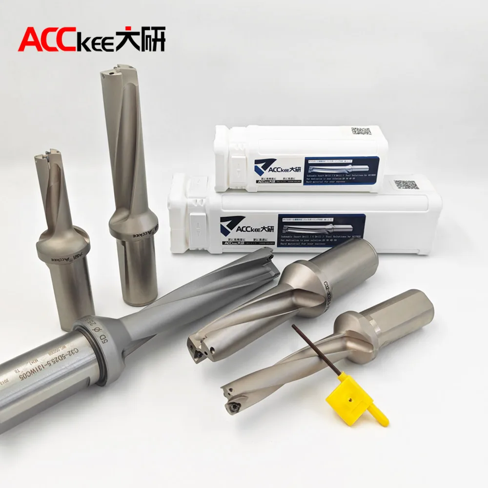 ACCKEE 3D WC SP Series Indexable U Drill Bits 12-50mm Metal Lathe CNC Insert Tool C20 C25 C32 C40 Compatible SPMG WCMXInserts