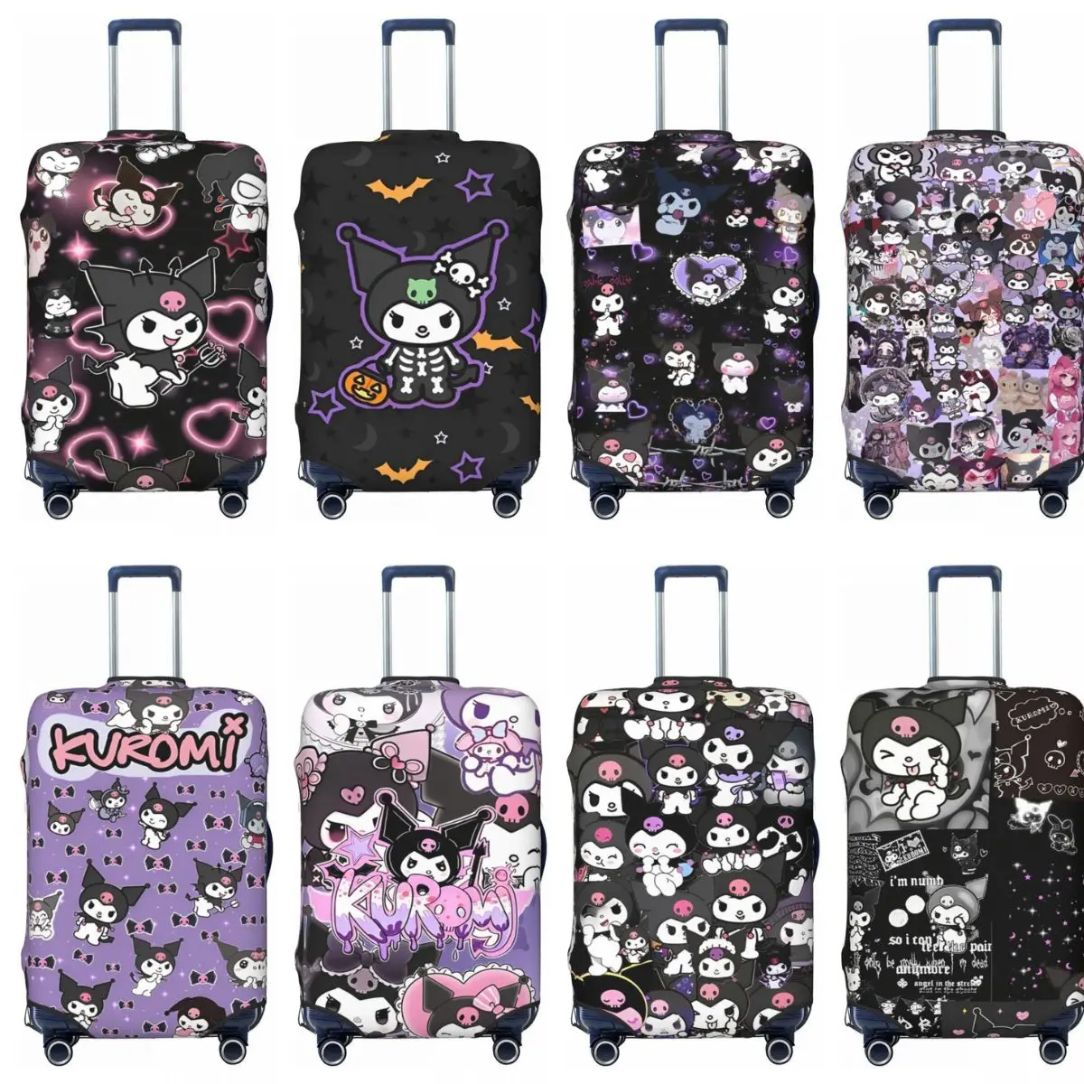 

Kuromi Cute Anime Suitcase Cover Holiday Travel Useful Luggage Case Protector
