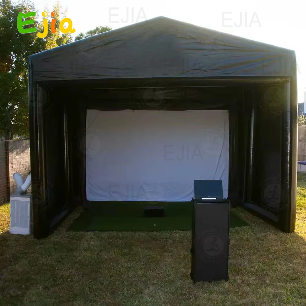 Simulatore di golf gonfiabile portatile - Custodia per simulatore di golf per interni/esterni 13x10FT con schermo di proiezione per display a impatto