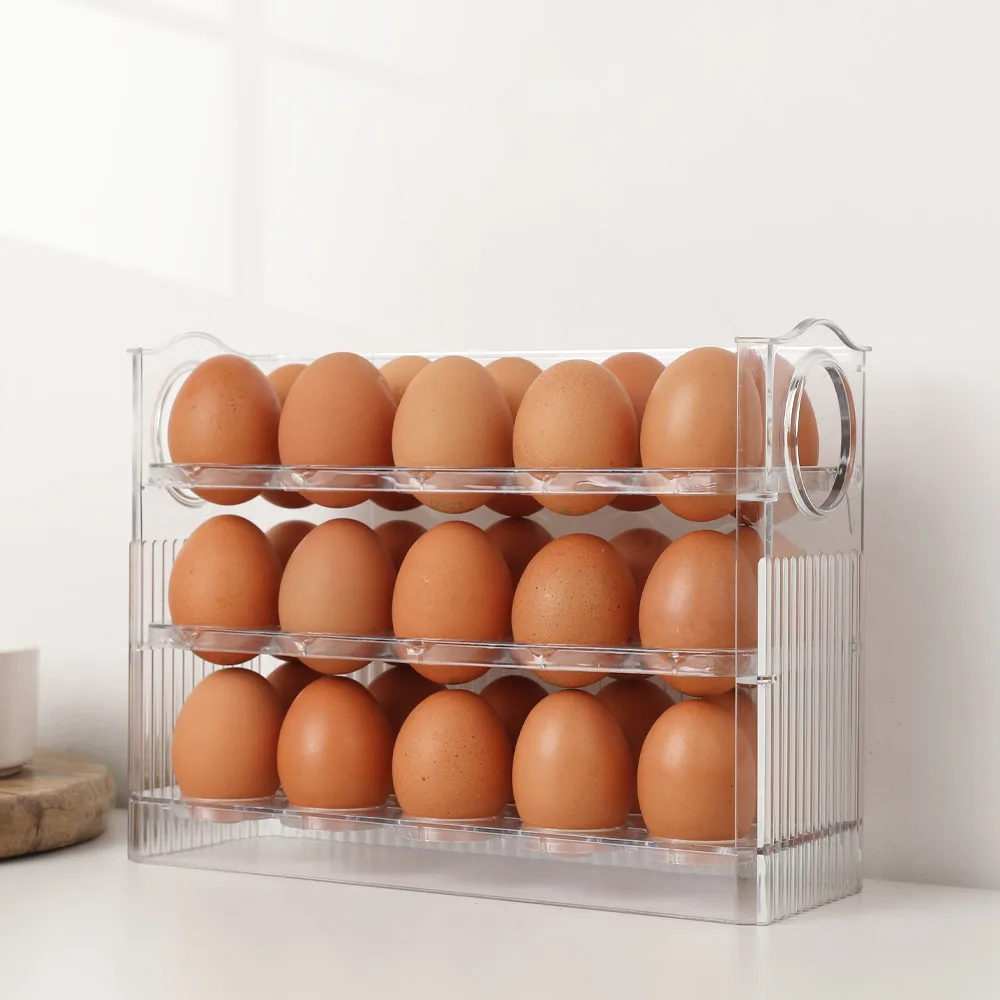 30-Based 3-Stage Automatic Folding Egg Egg Egg Tray Case Egg Box Egg Bin Storage Container Storage Organizer Storage Box