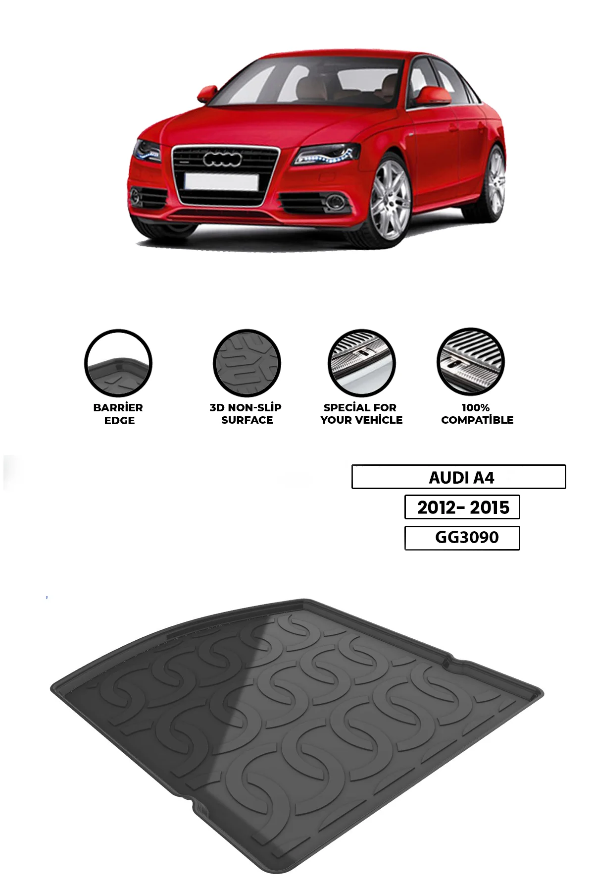 

For -AUDI-A4-2012- 2015 luggage compartment Diffuser Extension Rear Bumper Attachment Luggage compartment