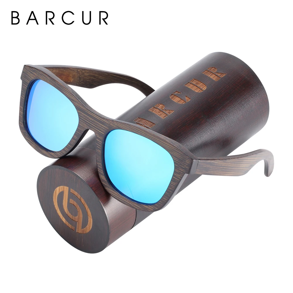 BARCUR – lunettes de soleil polarisées en bois naturel pour hommes et femmes, en bambou, faites à la main, avec emballage Original