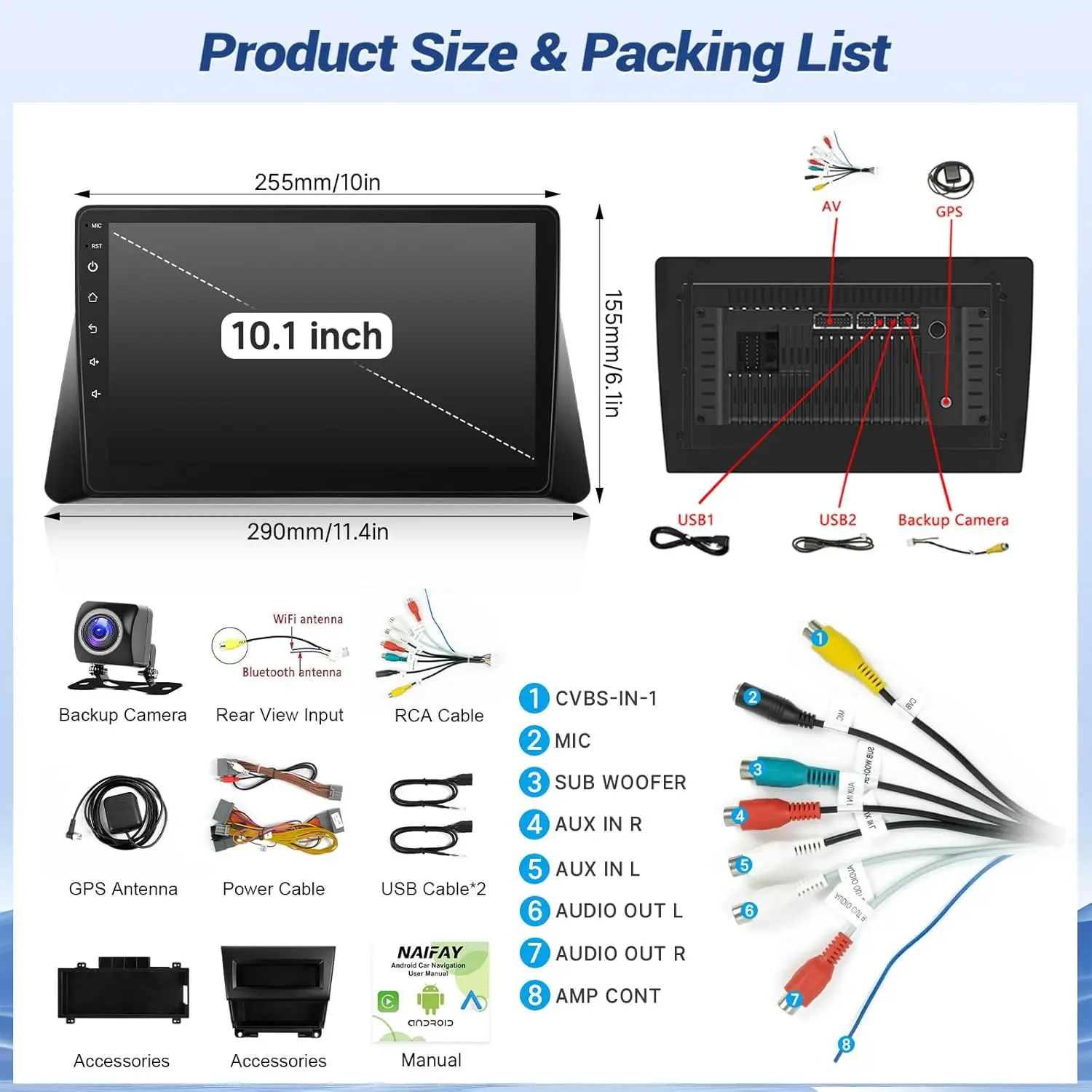 راديو سيارة لاسلكي جديد 10.1 بوصة لهوندا أكورد 8th 2008-2013 HD شاشة تعمل باللمس مشغل فيديو للسيارة مع كاميرا خلفية GPS WIFI 2G + 32G #6
