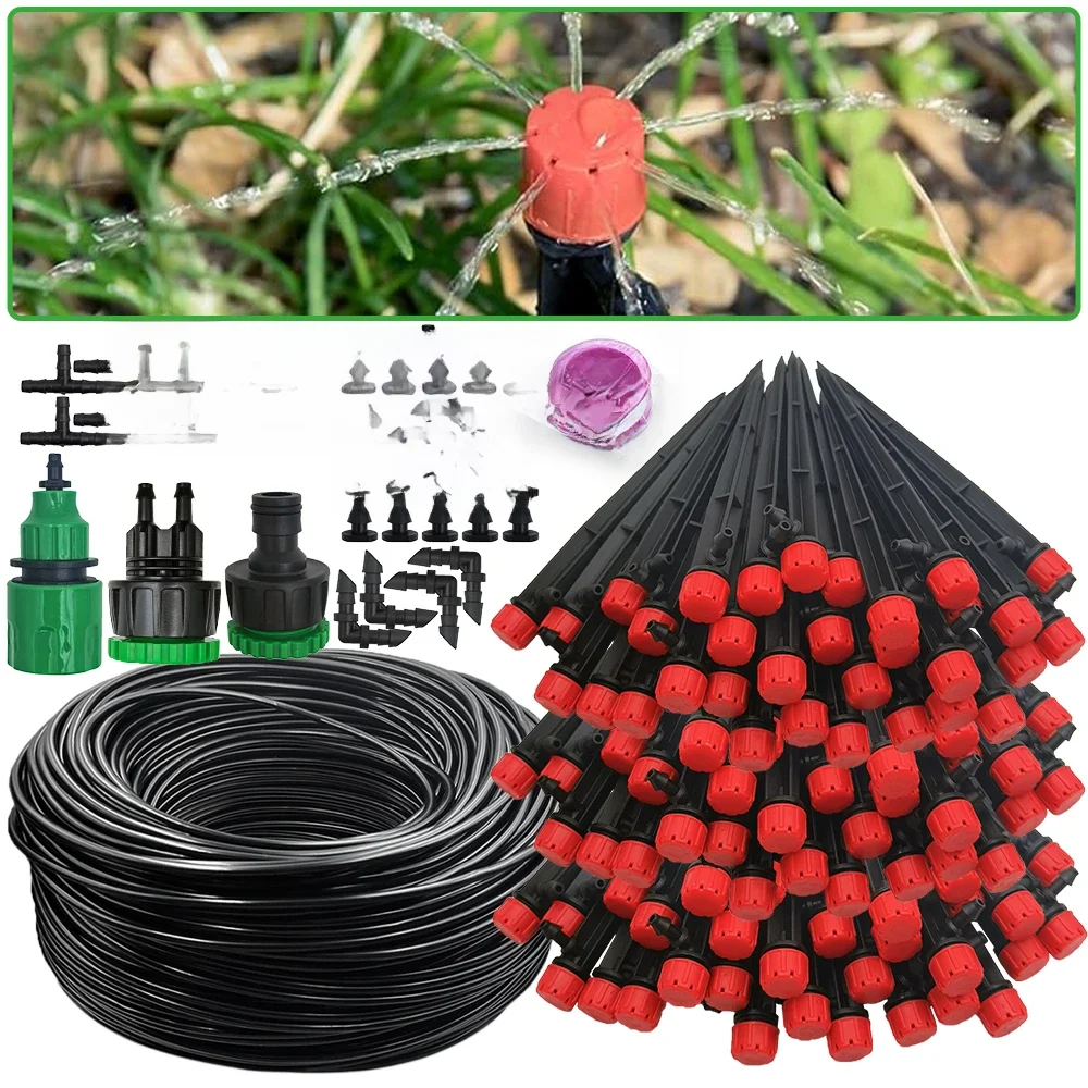 Kit de système d'arrosage automatique d'irrigation goutte-à-goutte de jardin, arroseur 1/4 ''13CM pour Pot de bonsaï, plante, fleur, serre végétale