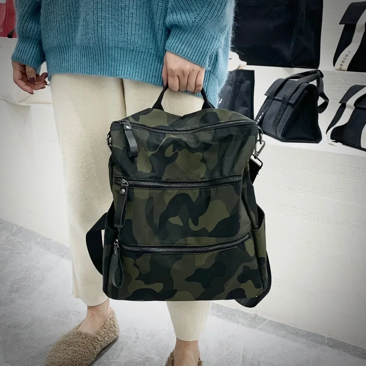 Kamuflaż wodoodporny plecak Unisex Nylon plecak podróżny torby dla kobiet 2023 projektant torba na ramię mężczyźni wysokiej jakości torebki — zdjęcie 2