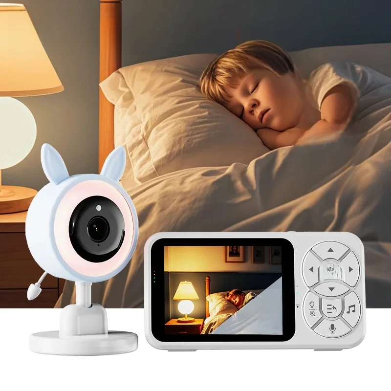 DANMINI nouveau 3.5 "rvb veilleuse bébé moniteur avec vision nocturne détection de température interphone vocal bébé nounou caméra de sécurité