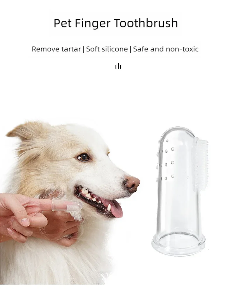 Cepillo de dientes de dedo supersuave para perro, herramienta de limpieza de dientes transparente para gato, suministros para cachorros, accesorios