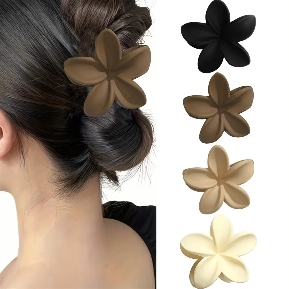 Pinces à cheveux couleur thé au lait, fleur d'œuf doux, accessoires pour cheveux de Style vacances givré de petite taille pour un usage quotidien 4 pièces/ensemble