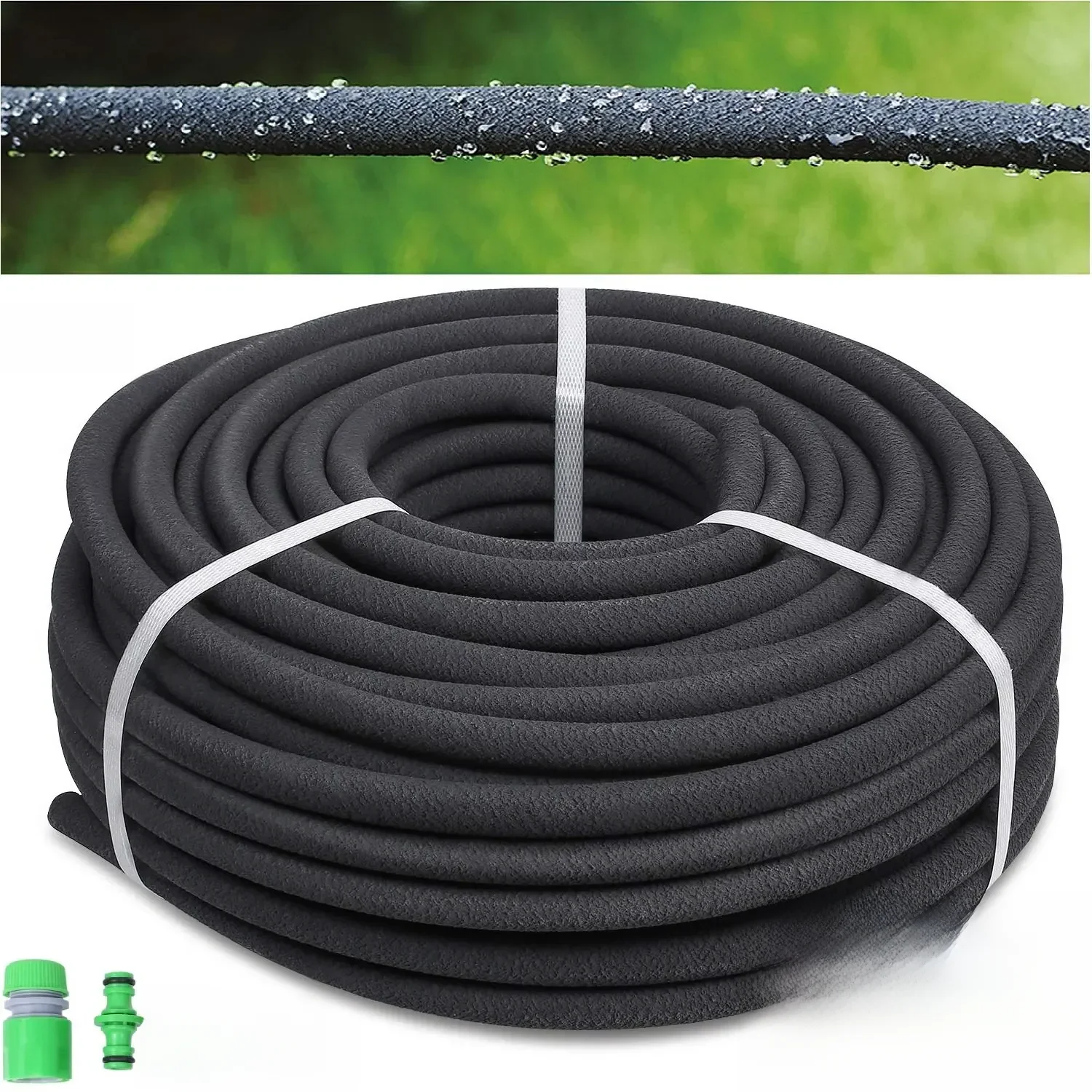 FIXPeugeot-Tuyau d'Irrigation de Jardin Uniforme Microporeux, Perforé, en Caoutchouc PE, Burcence EDF, Incubation Irrégulière, 50m