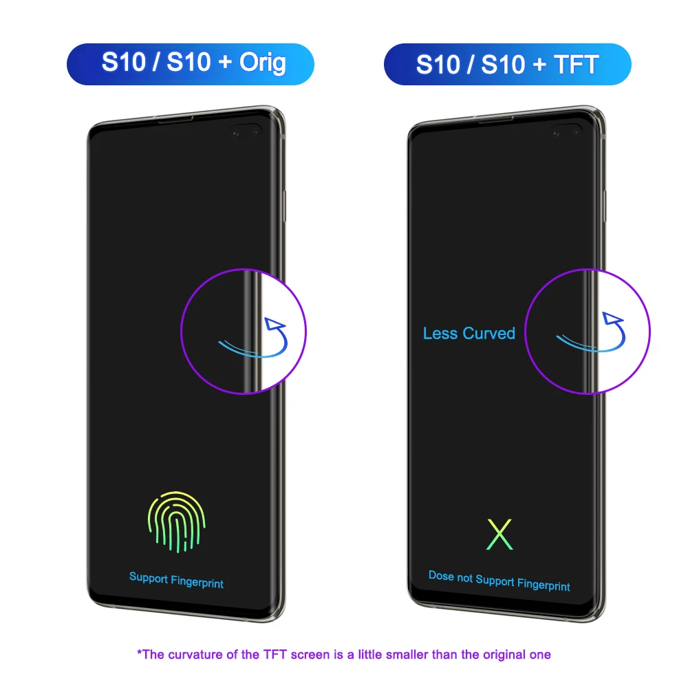 TFT Quality S10 Display with frame for SAMSUNG S10 LCD G973F G973A G973U Display Touch Screen Digitizer Assembly