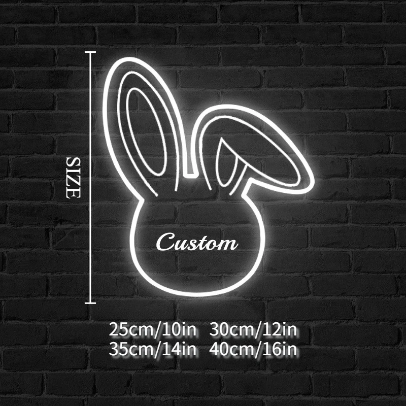 Custom Bunny Neon Sign with Text, Door/Wall Decor for Rooms/Bar/Club/Store/Party, Gift for Family&Friend, Room Decor, Home Decor