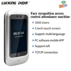 5 Inch Wifi Face Recognition Access Control Time Clock Touch Screen RFID Card Mobile APP Control /PC Software/Cloud Support