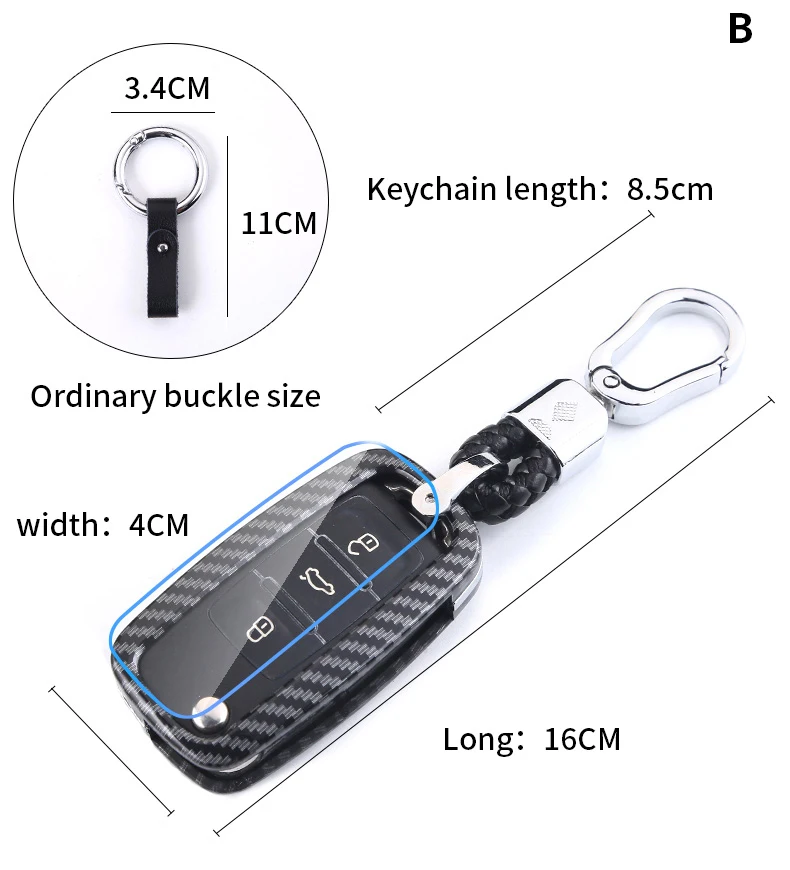 

1PCS Premium Carbon Fiber Skoda Key Cover with Full Protection, HD Anti-Scratch Film, and Keychain – Multiple Colors