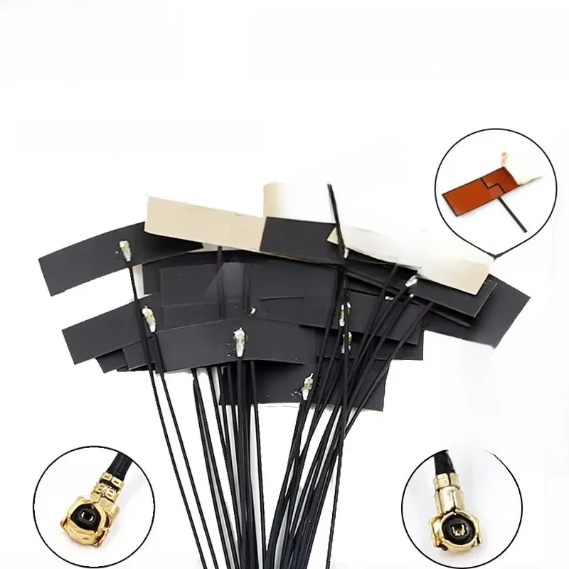 5 sztuk / partia WiFi 2.4G Wbudowana elastyczna antena FPC o wysokim wzmocnieniu Moduł Bluetooth ZigBee Antena krosowa Ipx Antena IPX do FPC — zdjęcie 2