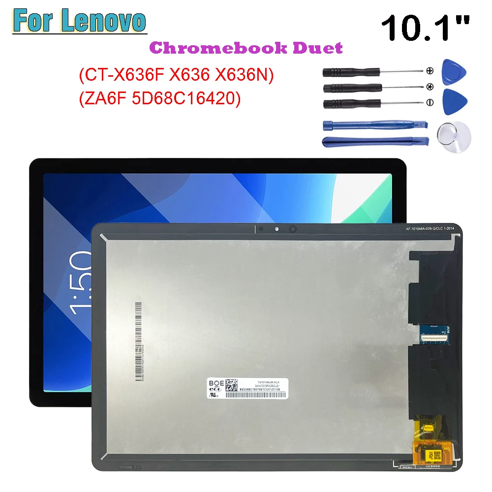 AAA+ For Lenovo Chromebook Duet CT-X636 CT-X636F CT-X636N X636 LCD Display Touch Screen Digitizer Assembly with frame