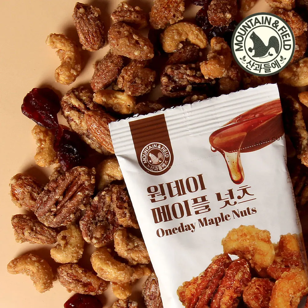 [الجبل والمرج] مكسرات القيقب ليوم واحد 20 جرام × 30 عبوة، وجبة خفيفة من شراب القيقب النقي الكندي