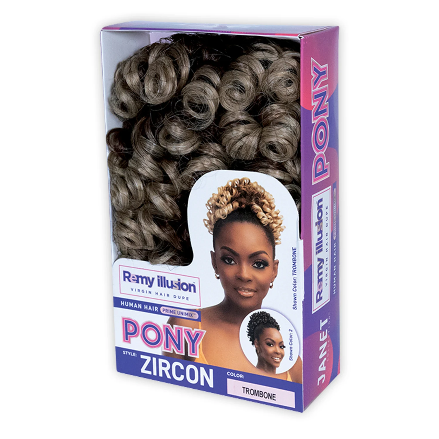 مجموعة جانيت من الشعر البشري برايم يونيميكس الاصطناعية على شكل ذيل حصان ريمي الوهم المهر الزركون