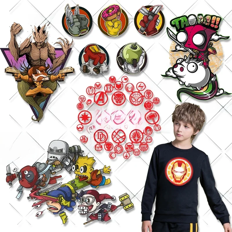 Écussons College de dessins animés Disney Smile Hero, SpidSuffolk Cool, transferts de chaleur à repasser, respectueux de l'environnement, vêtements pour enfants, décoration de bricolage