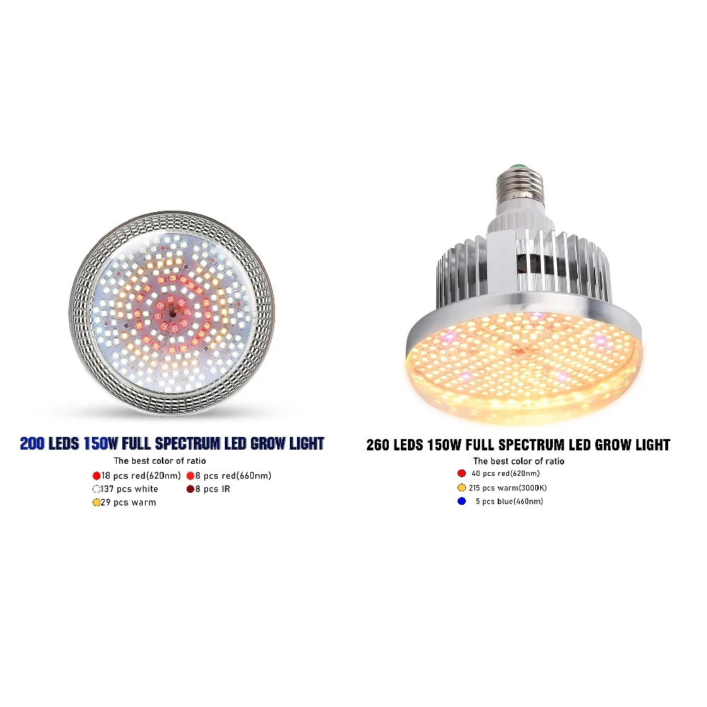 2Pack 150W Led Grow Lamp Volledige Spectrum Fitolamp Plant Groeien Lamp E27 Led Verlichting Voor Bloemen Planten indoor Grow Box