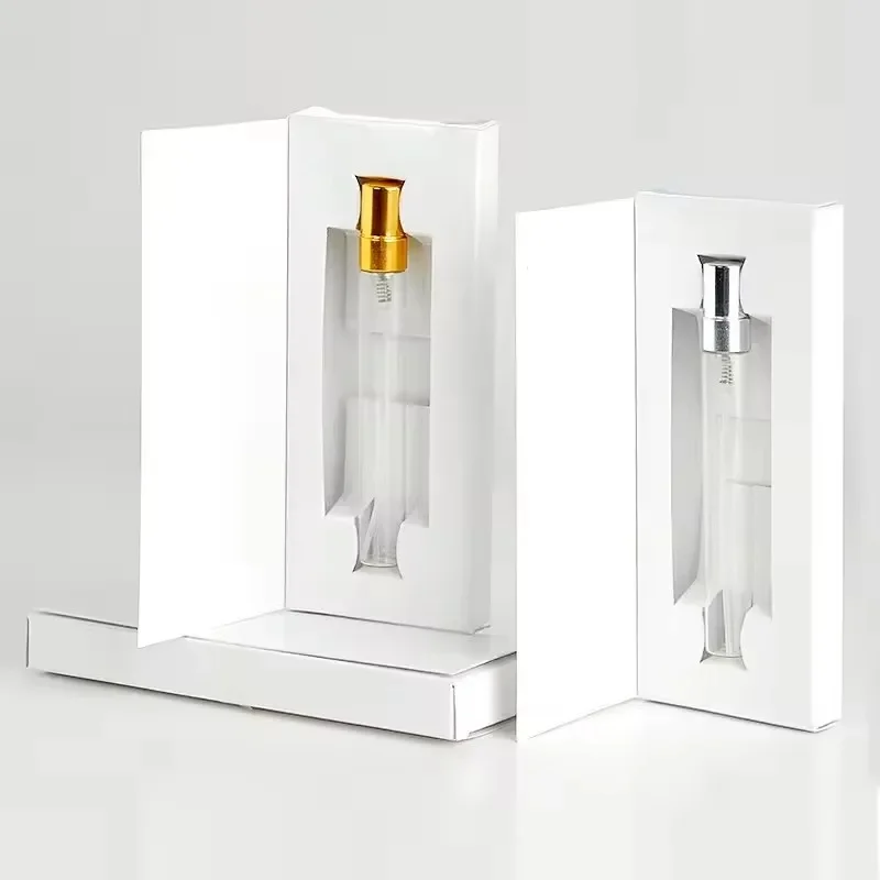 50 stks 10 ML Parfumflesje Met Aanpasbare Logo Papieren Dozen Lege Verstuiver Spray Glazen Parfumflesje - afbeelding 2