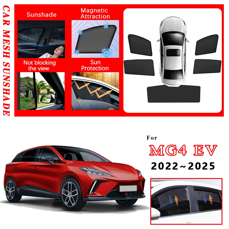 

For MG4 EV Accessories MULAN EH32 EV 2022 2023 2024 2025 Magnetic Sunshade Window Visor Sun Curtain Shades Cover Mesh Protection